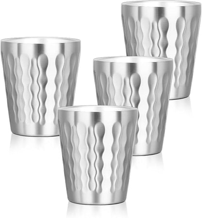 Stainless Cups, 10 oz Insulated Tumbler, 4 Pack Double Wall Unbreakable
