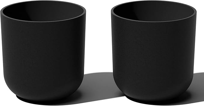 Veradek Round Black Plastic Planter Pots