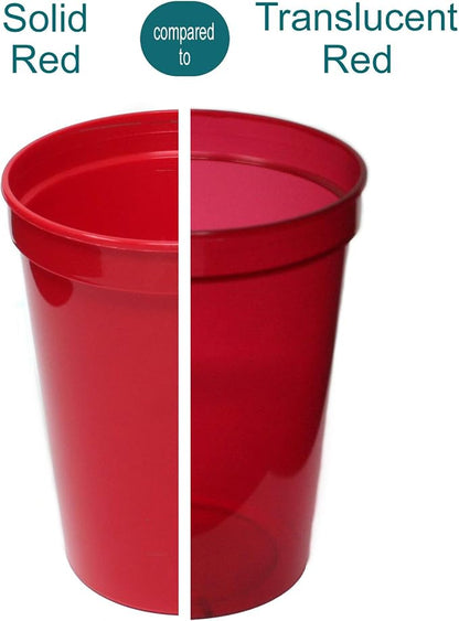 Rolling Sands 16 oz. Reusable Plastic Stadium Cups, 8 Pack, Made in USA