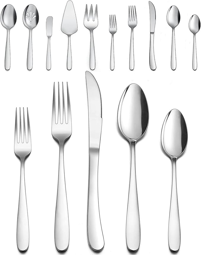 LIANYU 25-Piece Heavy Duty Silverware Set