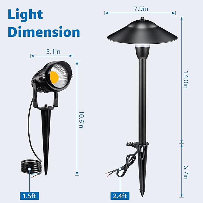 SUNVIE LED Landscape Lighting Kit Low Voltage Landscape Lights