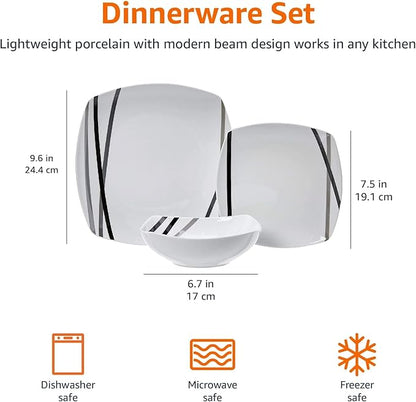 Amazon Basics Square Dinnerware Set