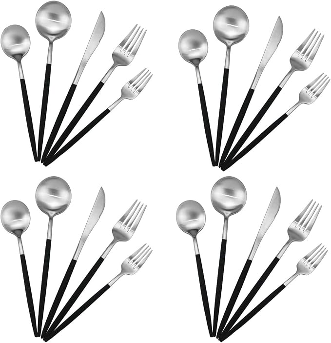 20-Piece 18/10 Stainless Steel Flatware Silverware, Luxury Dinnerware Set