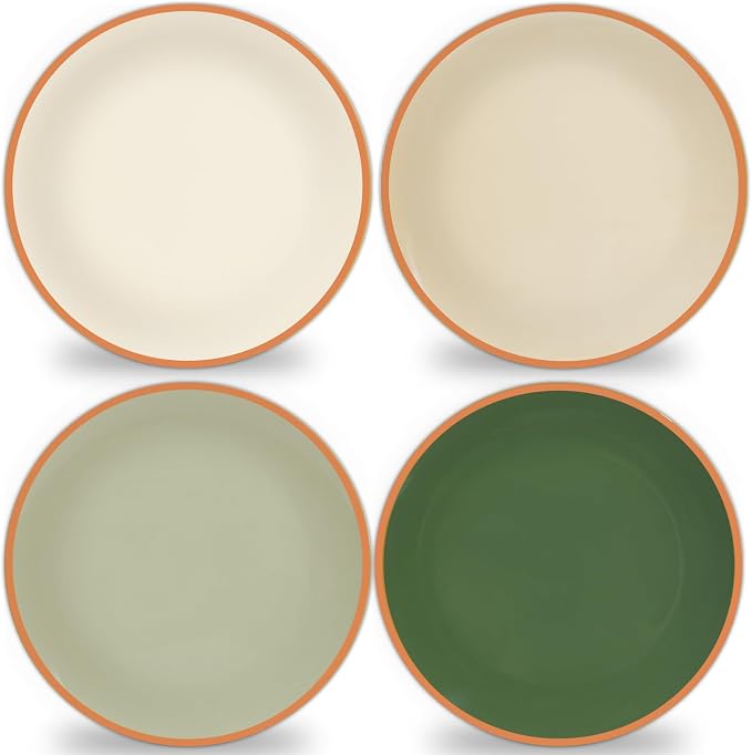4 Set 10 Inch Sage Green Dinner Plates Melamine Sage Green Dinnerware Set