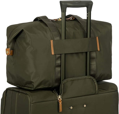 Bric's X-Bag/X-Travel 2.0 Folding Duffel Bag - 18" Carry On and Overnight Travel Bag - Olive