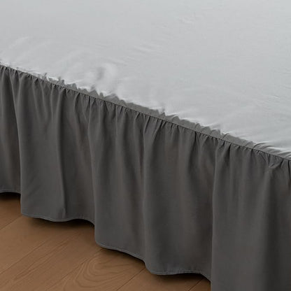 Bed Skirt Ruffled Bed Skirt with Split Corners, 18 Inch Drop Dust Ruffle Bed Skirt with Platform, Grey,King Size