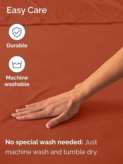 Extra Deep King Fitted Sheet - Hotel Luxury Single Fitted Sheet Only - Easily Fits 18 inch to 24 inch Mattress - Ultra Soft, Wrinkle & Fade Free w/Extra Deep Pockets - Breathable & Comfy - Terracotta