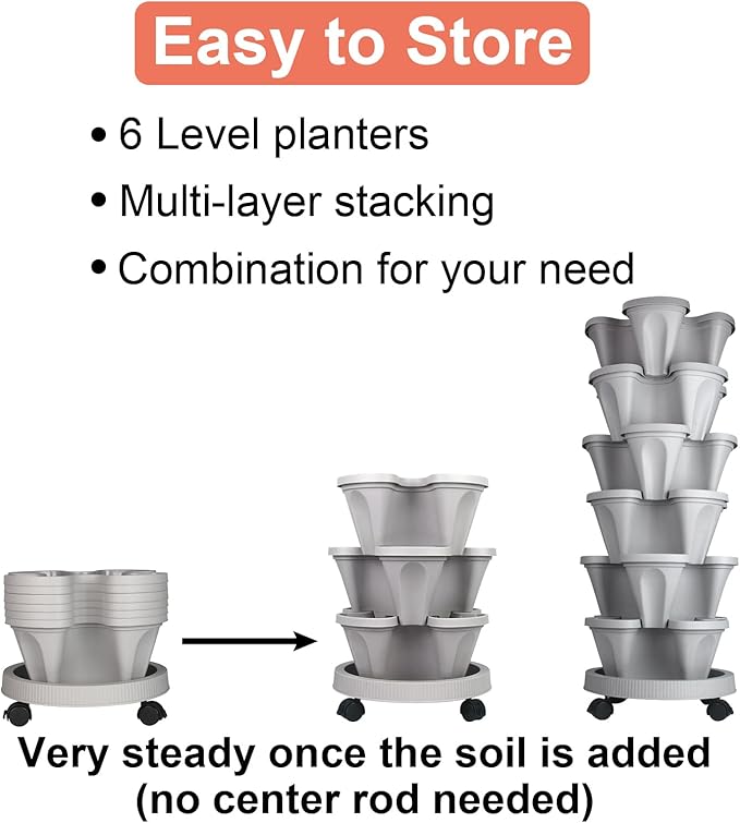 DUNCHATY Stackable Planter, Vertical Garden Planter