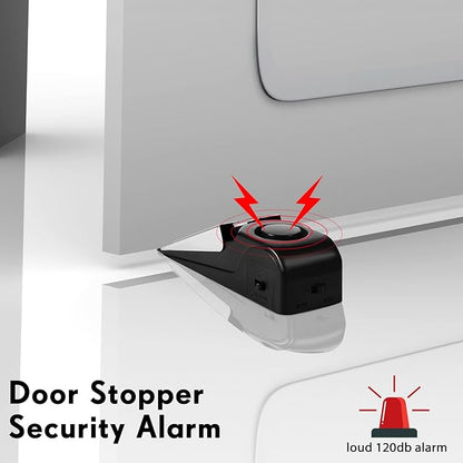 8 Pieces Door Stop Alarm Door Stopper with 120DB Security Alarm Door Stopper Wedge Door Stops Alarm for Travel Apartment Home House Door Stoppers Safety Tools