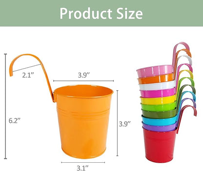 10 Pcs Fence Planters, Railing Planter Flower Pot