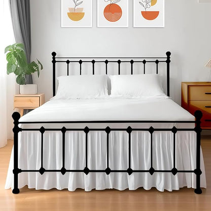 Shreem Linen Ruffled Bed Skirt with Split Corners, Gathered Style, 100% Microfiber, 24-Inch Drop, Dust Ruffle Bedskirt with Platform, Twin-XXL, White