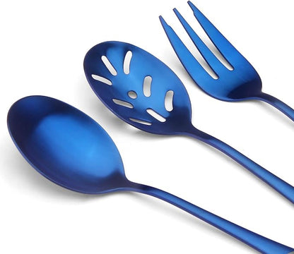 Matte Blue Serving Set, SHARECOOK 5-Piece 18/0 Stainless Steel Large Hostess Set