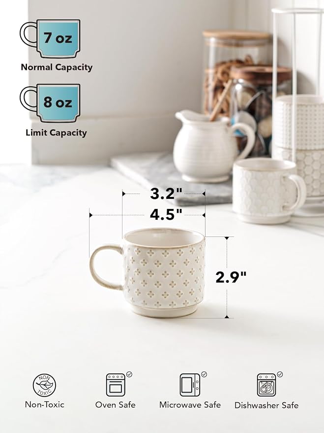 LE TAUCI Stackable Coffee Mugs Set
