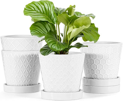 EFISPSS Flower Planter –5 inch Ceramic Plant Pots