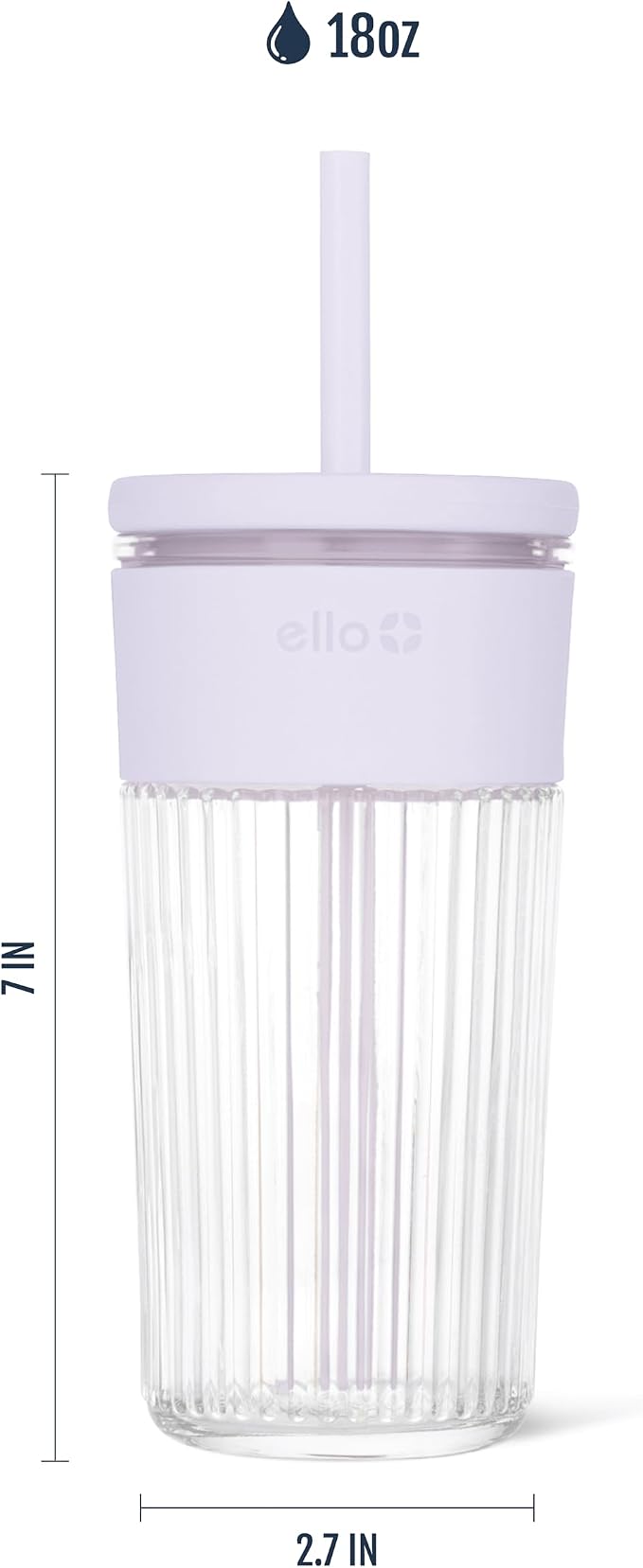 Ello Ava 18oz Glass Tumbler