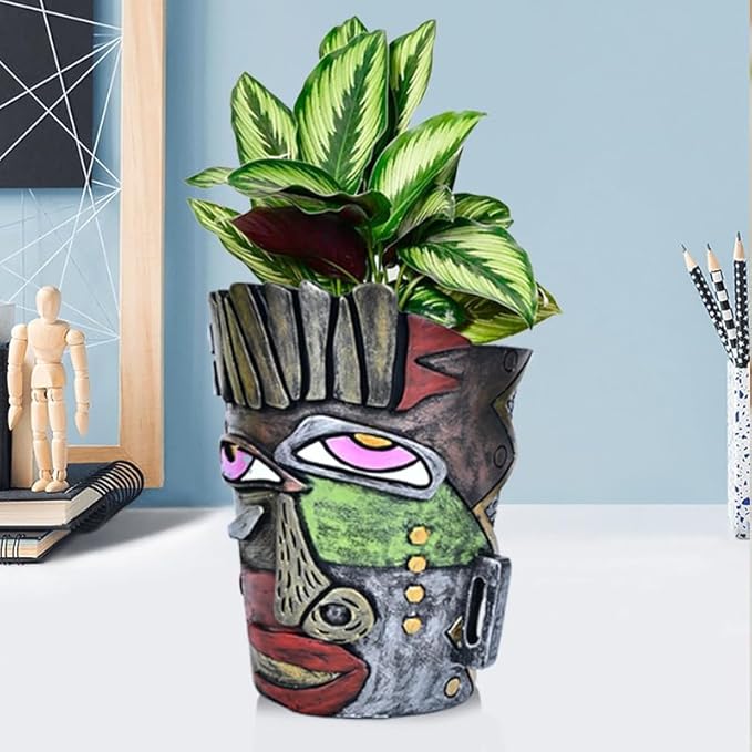 Abstract Face Planters Pots Head, Unique Head Planter