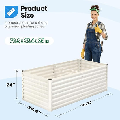 Quictent Galvanized Raised Garden Bed Metal Planter Box Bottomless