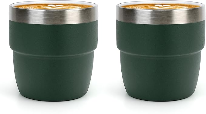 Zenbo 4 oz Espresso/Coffee Cups, Ceramic-Lined Double Wall Vacuum Insulated