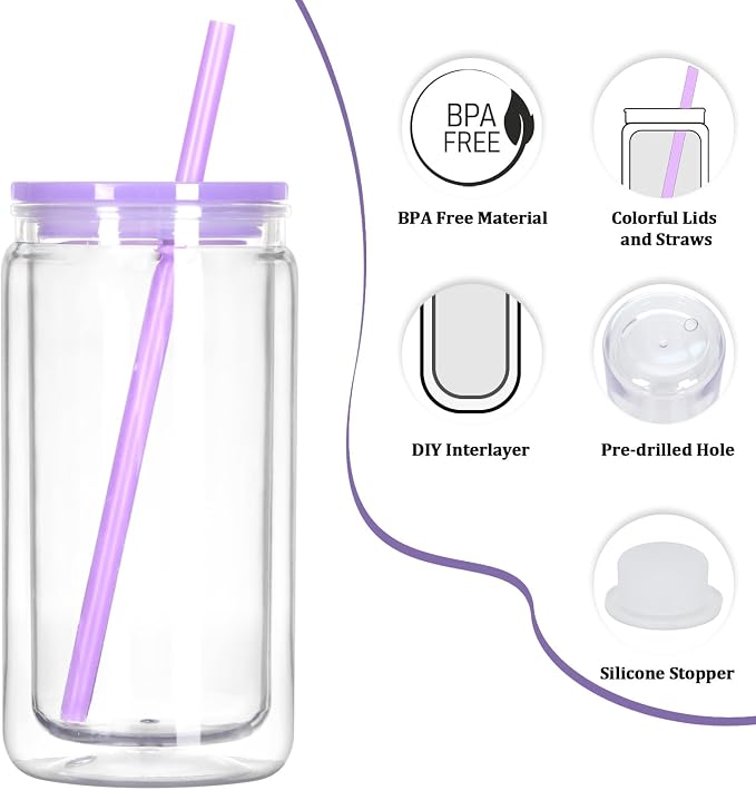 12 Pack Acrylic Snow Globe Tumbler