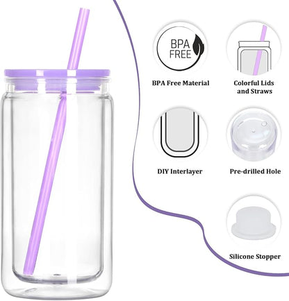 12 Pack Acrylic Snow Globe Tumbler