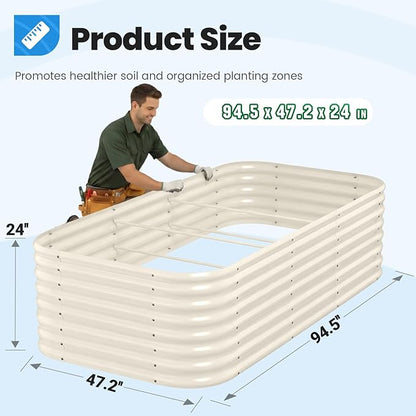 Quictent Galvanized Tall Raised Garden Bed Kit,