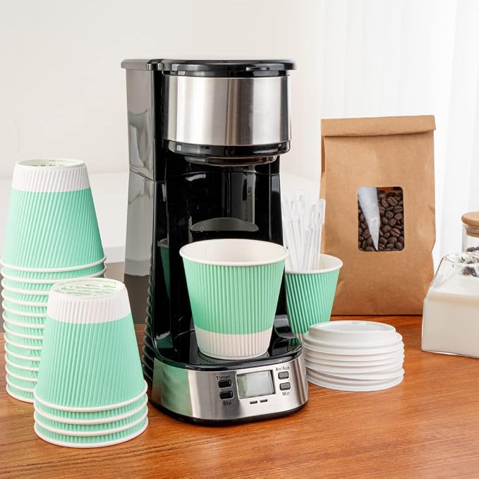 Restaurantware 8 Ounce Double Wall Disposable Coffee Cups, 500 Insulated Light