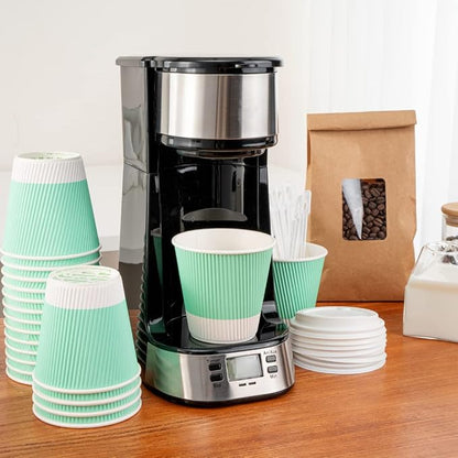 Restaurantware 8 Ounce Double Wall Disposable Coffee Cups, 500 Insulated Light