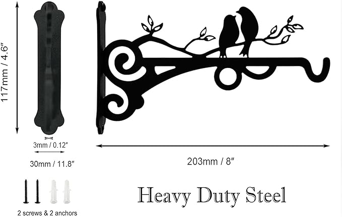 Multipurpose Hanging Basket Plant Brackets Outdoor Indoor, Heavy Duty Solid
