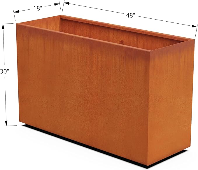 Plantercraft Corten Steel Planters Large Rectangular
