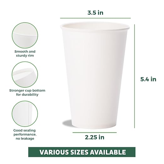 Freshware Coffee Cups 16 oz Disposable Paper Cups