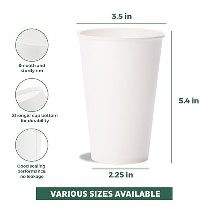 Freshware Coffee Cups 16 oz Disposable Paper Cups