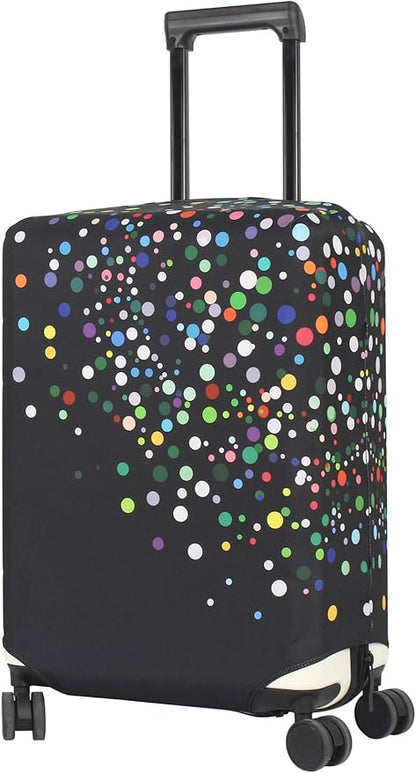 HYPER VENTURE Washable Luggage Cover - Fashion Suitcase Protector Fits 23-26 Inch Luggage (Color Dots, M)