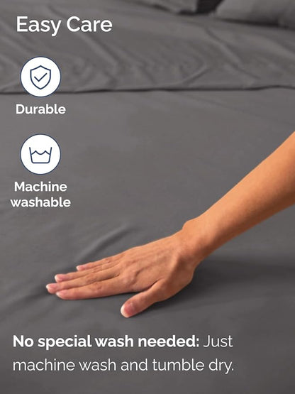 Extra Deep Twin XL Fitted Sheet - Hotel Luxury Single Fitted Sheet Only - Easily Fits 18 inch to 24 inch Mattress - Ultra Soft, Wrinkle Free with Extra Deep Pockets - Breathable & Comfy - Dark Grey