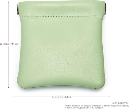 PU Leather Jewelry Travel Bag Leather Jewelry Pouch Christmas,Wedding Party Favor Gift Bag (L, Green)