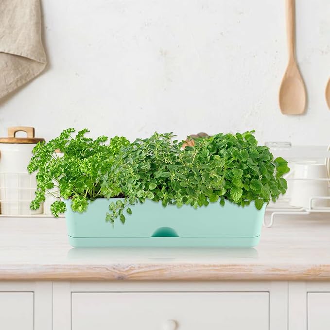 6 Pack Rectangle Planter 16x4.4 Inch Window Boxes Planters Rectangular Large