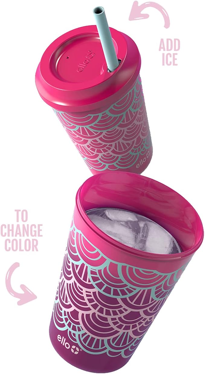 Ello 12oz Kids Plastic Reusable Color Changing Cups