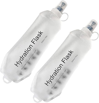 AXEN Soft Flask TPU Foldable Running Hydration Flask, Soft Collapsible Water Bottle for Hydration Pack Cycling Marathon Running Hiking