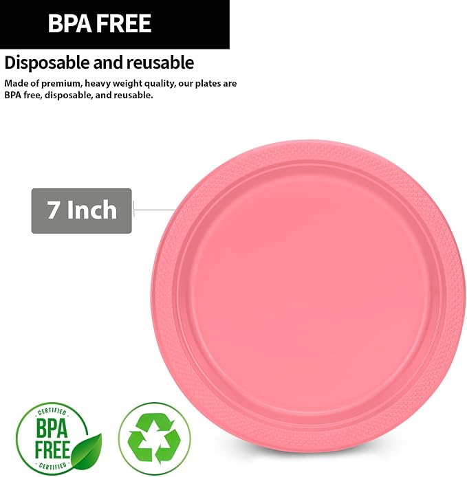 Hanna K. Signature Pink Plastic Plates