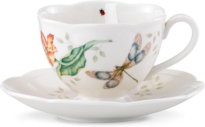 Lenox Butterfly Meadow Dragonfly Cup and Saucer Set