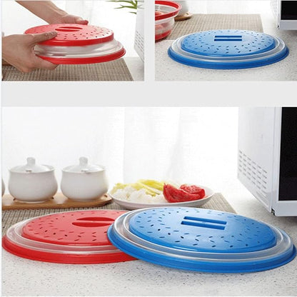 Collapsible Microwave Splatter Cover, 10.5 Inch, Dishwasher-safe, Microwave Plate Cover With Steam Vent，BPA-Free Silicone & Plastic (yellow)