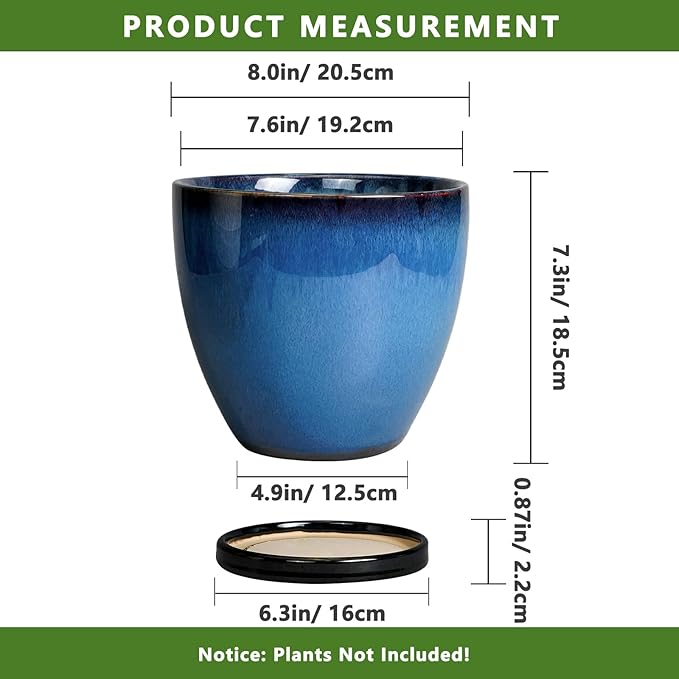 8 Inch Planter - Ceramic Plant Pot
