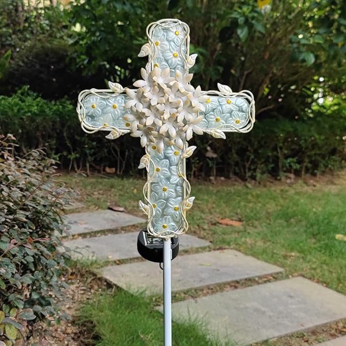 38Inch Solar Cross Garden Lights Outdoor Decorative