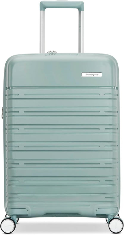 Samsonite Elevation Plus - Carry-On Hardside Luggage - Scratch Resistant Polypropylene Shell, RightHeight™ Adjustable Handle, Integrated AirTag Holder, TSA Lock, WetPak™ Compartment - Cypress Green