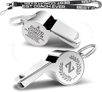 Letters Coach Gifts, Whistle for Coaches, Whistle Emergency, Thank You Coach Gifts, Coaches Whistle with Lanyard Cheer Coach Gift for Men Women Teachers Referees School Sports Coach Outdoor, Letter Z