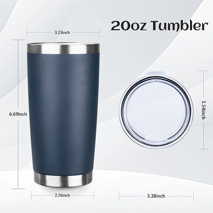 StarSpeed 20oz Tumbler Bulk with Lid, Stainless Steel Insulated Tumblers Double Wall Vacuum Insulated Travel Mug, Powder Coated Coffee Cups for Hot and Cold Drinks(Navy Blue,1)