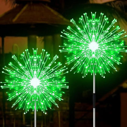 JJGoo Solar Firework Lights, 2 Pack 120 LEDs 2 Lighting Modes Solar Garden