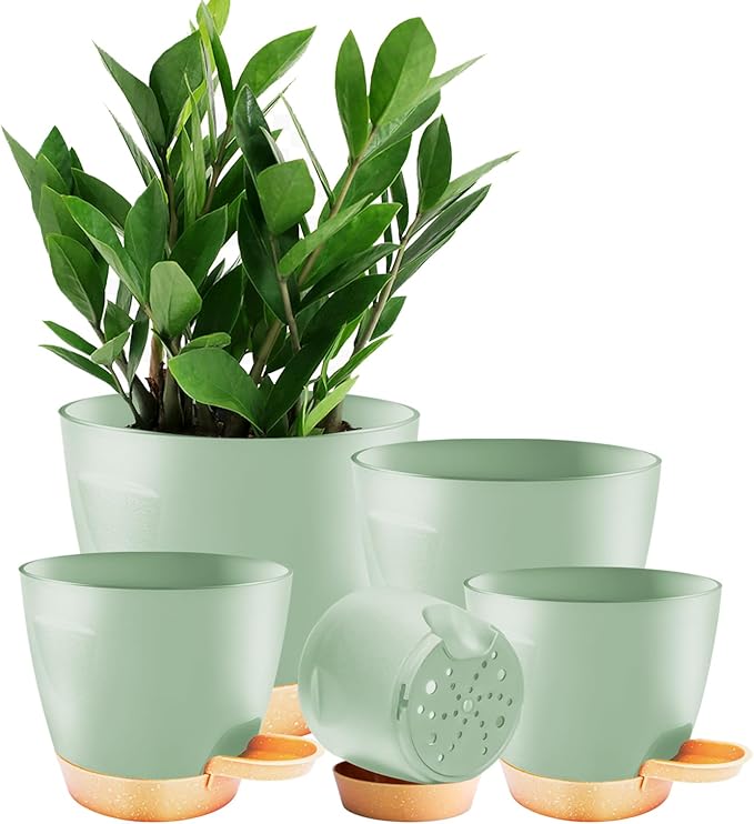 5-Pack Plant Pots with Drainage