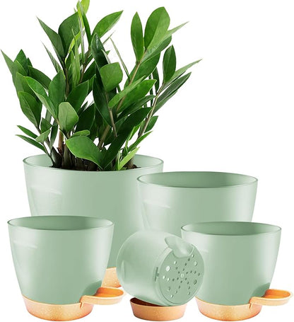 5-Pack Plant Pots with Drainage