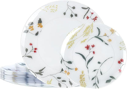 U-QE 20Pcs Wildflower Plastic Plates