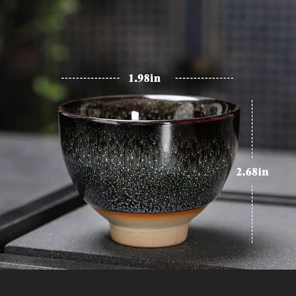 Teacups, Sake Cups Handmade Ceramic Mug Set 2.5 oz 6 Color Earthenware Teacups